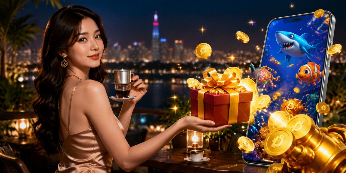 Người dùng Hà Nội xem trò bắn cá và ưu đãi giải trí bên cà phê